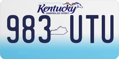 KY license plate 983UTU