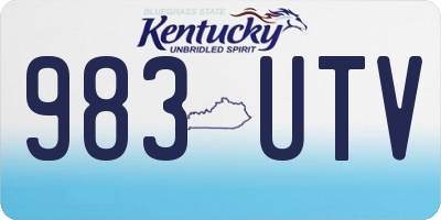 KY license plate 983UTV