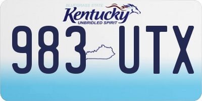 KY license plate 983UTX