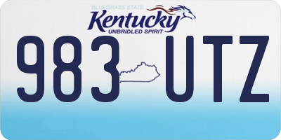 KY license plate 983UTZ