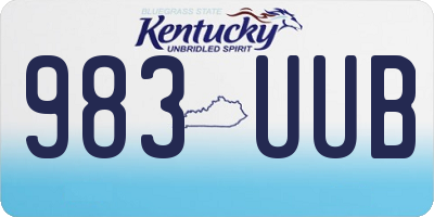 KY license plate 983UUB
