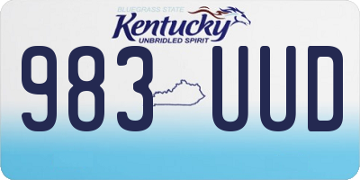 KY license plate 983UUD