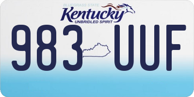 KY license plate 983UUF