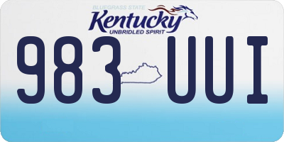 KY license plate 983UUI