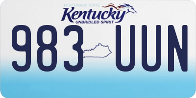 KY license plate 983UUN