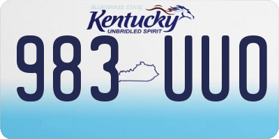 KY license plate 983UUO