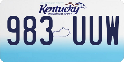 KY license plate 983UUW