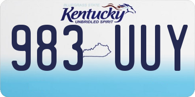 KY license plate 983UUY