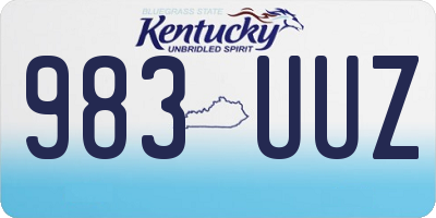 KY license plate 983UUZ