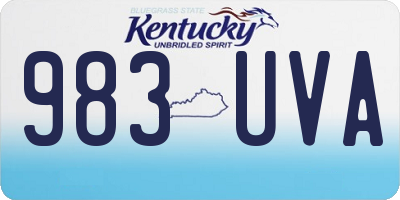 KY license plate 983UVA