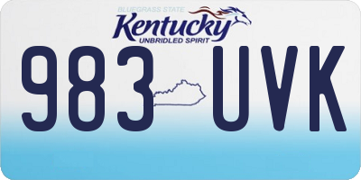 KY license plate 983UVK