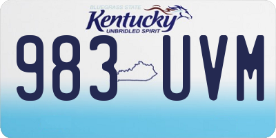 KY license plate 983UVM