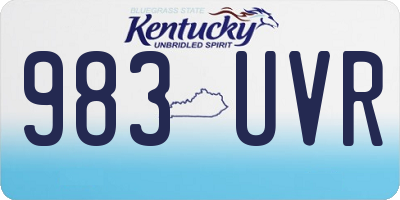 KY license plate 983UVR