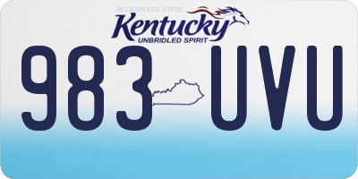 KY license plate 983UVU