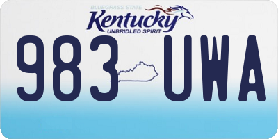 KY license plate 983UWA