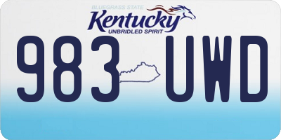 KY license plate 983UWD