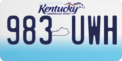 KY license plate 983UWH
