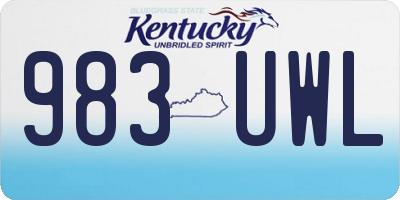 KY license plate 983UWL