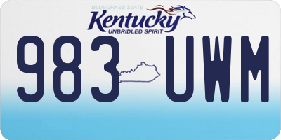 KY license plate 983UWM