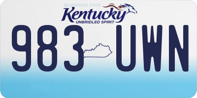 KY license plate 983UWN
