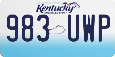 KY license plate 983UWP