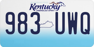 KY license plate 983UWQ