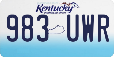 KY license plate 983UWR