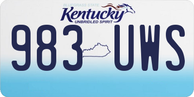 KY license plate 983UWS