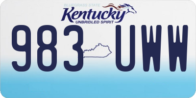 KY license plate 983UWW