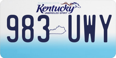 KY license plate 983UWY