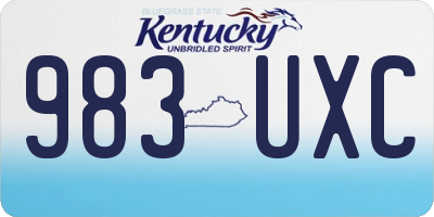 KY license plate 983UXC