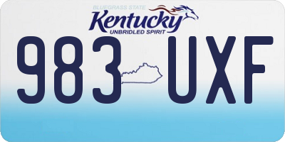 KY license plate 983UXF