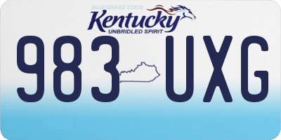 KY license plate 983UXG