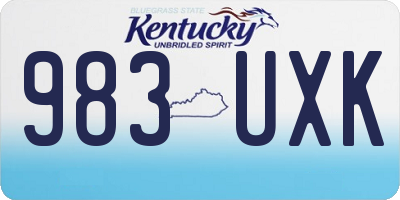 KY license plate 983UXK