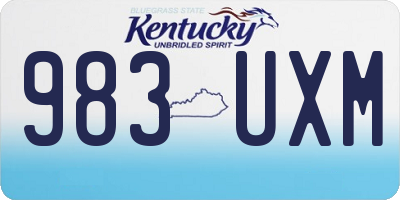 KY license plate 983UXM