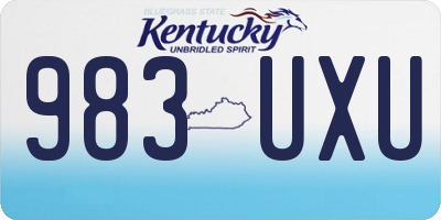 KY license plate 983UXU