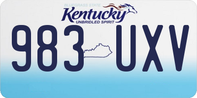 KY license plate 983UXV