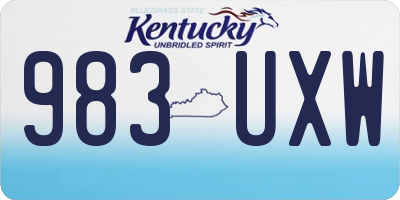 KY license plate 983UXW