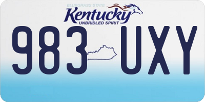 KY license plate 983UXY