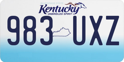 KY license plate 983UXZ