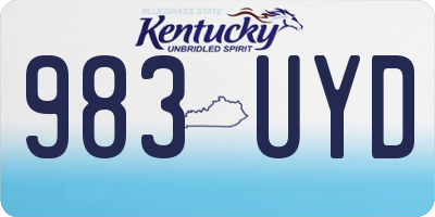 KY license plate 983UYD