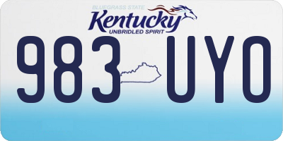 KY license plate 983UYO