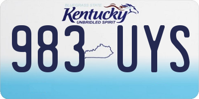 KY license plate 983UYS