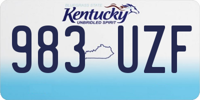 KY license plate 983UZF