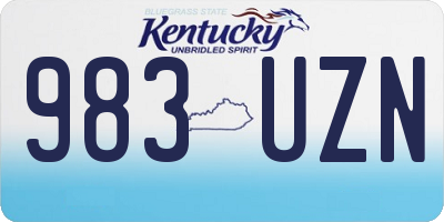 KY license plate 983UZN