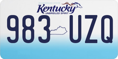KY license plate 983UZQ