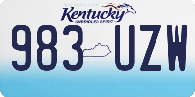 KY license plate 983UZW