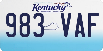 KY license plate 983VAF