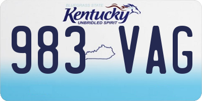KY license plate 983VAG