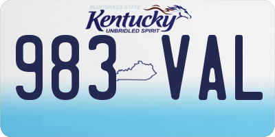 KY license plate 983VAL